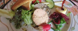 Salade de foie gras et écrevisses