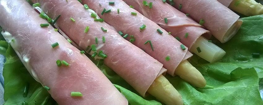 Roulades de jambon aux asperges